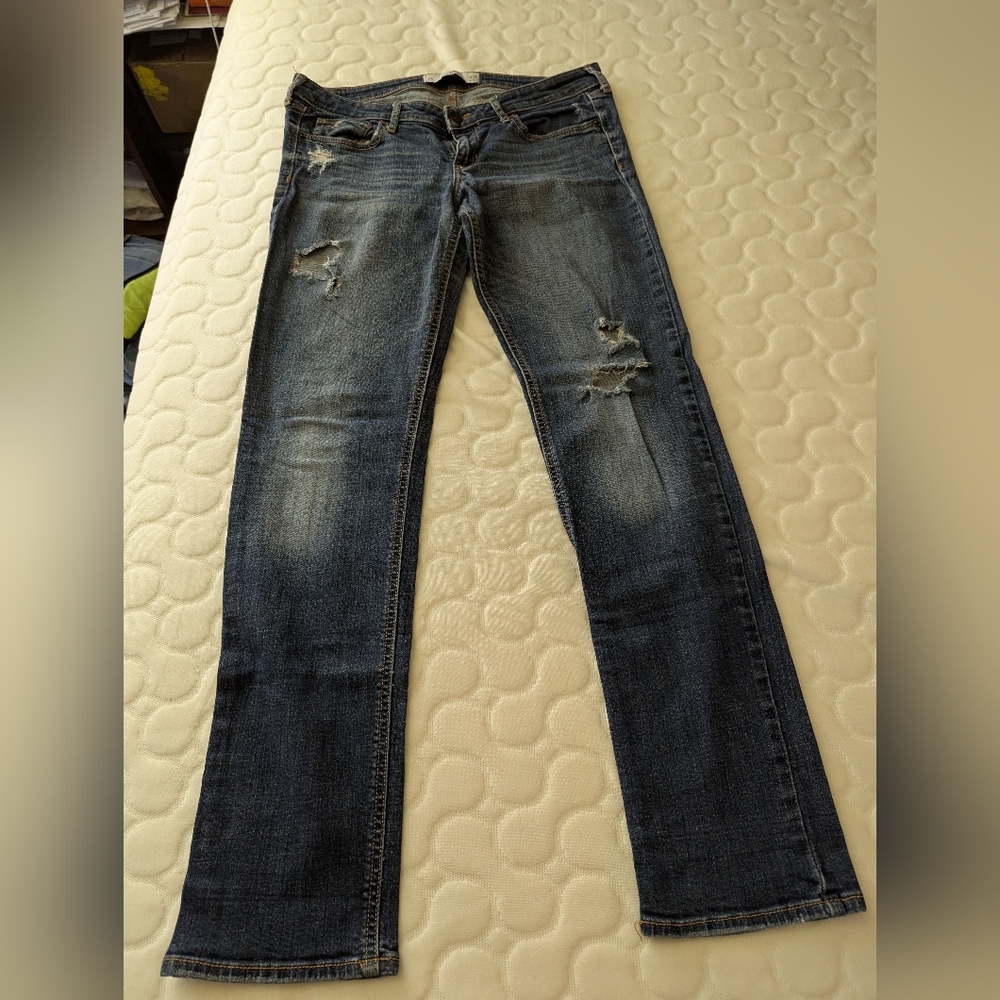 Distressed Blue Jeans